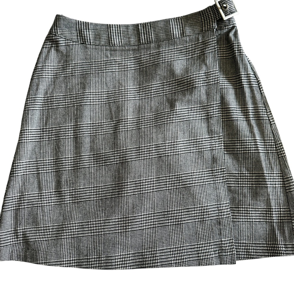 John Galt Plaid Mini Skirt A-Line Buckle Detail Career‎ Casual Skater NWOT